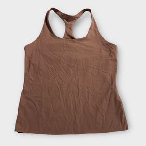 StyleRunner‎ Racerback Tank Top Women's Large Brown Built-In Bra